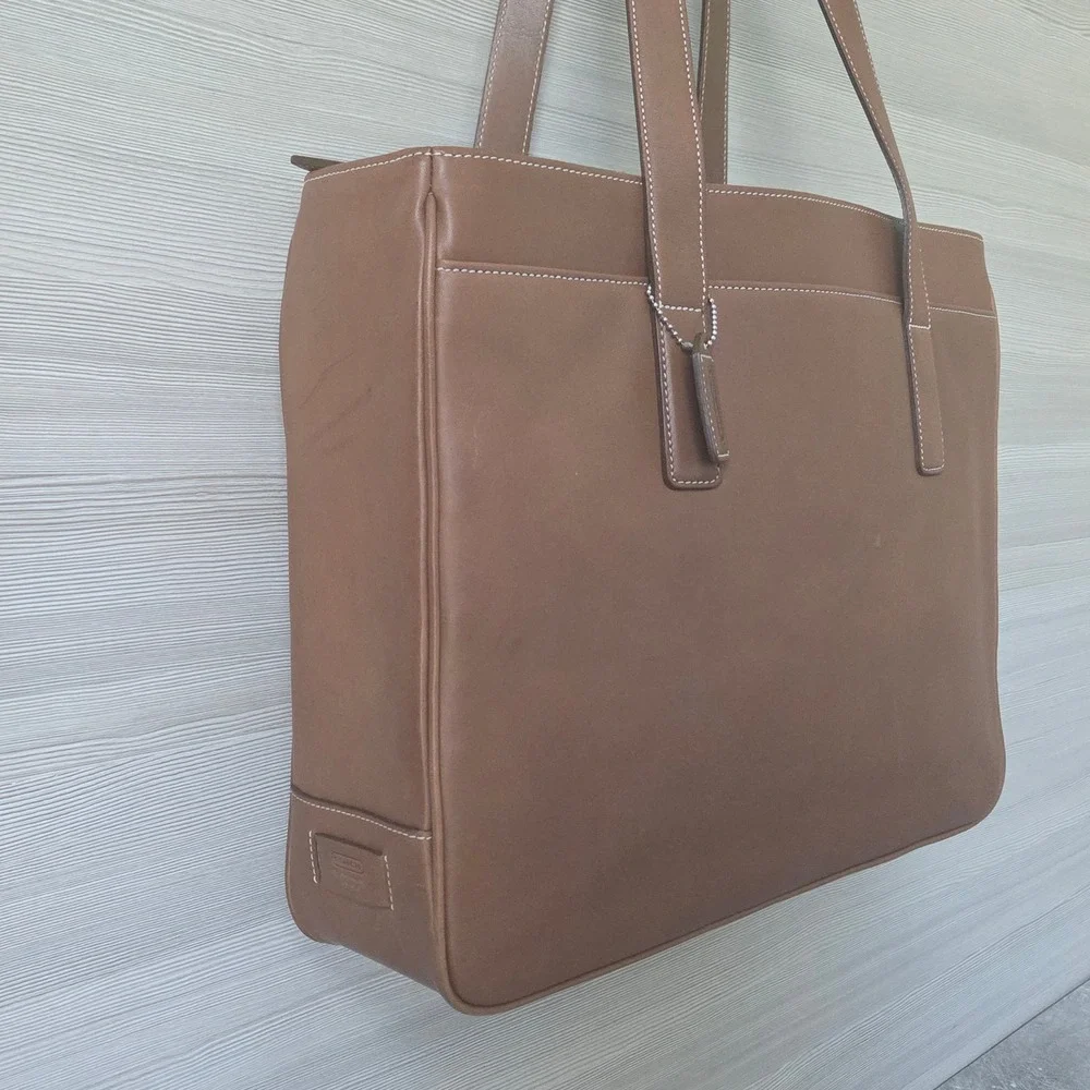 Vintage Coach 5209 Brown Leather Business Tote Laptop Briefcase Y2K Shoulder Bag